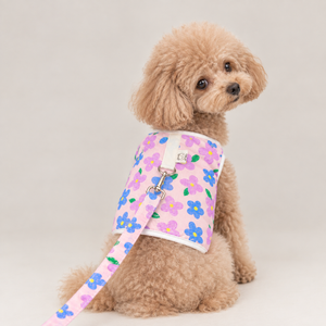Peto Floral con Enganche de Correa en Pecho y Espalda para Perros