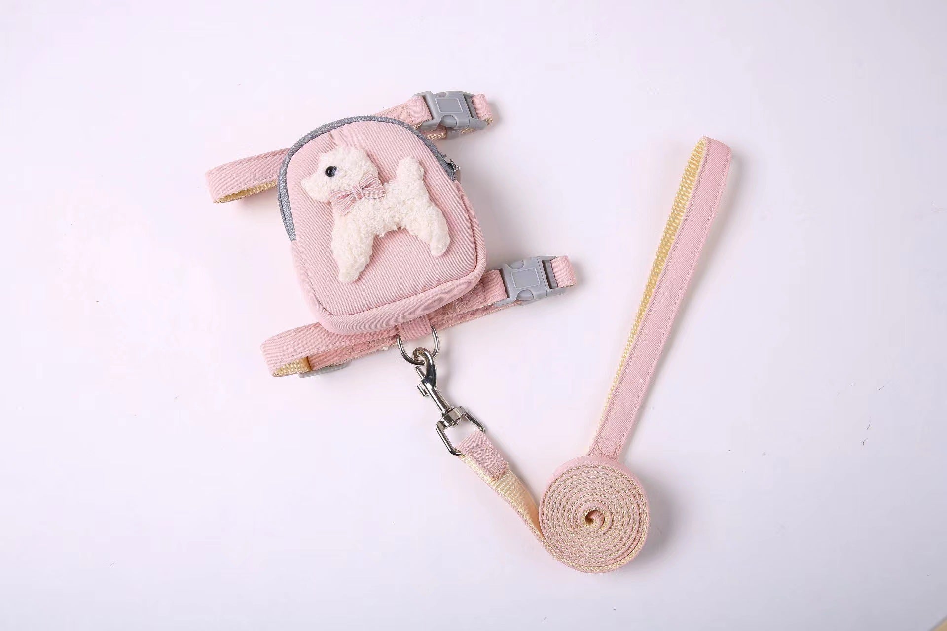 Mochila Mini con Osito de Peluche y Correa a Juego para Mascotas