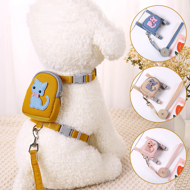 Mochila Mini con Osito de Peluche y Correa a Juego para Mascotas