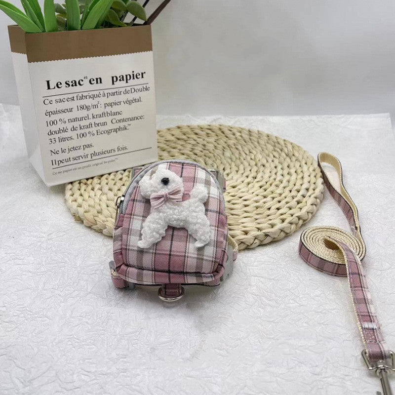 Mochila Mini con Osito de Peluche y Correa a Juego para Mascotas