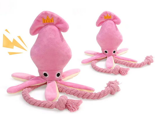 Peluche Calamar con Sonido para Perros y Gatos