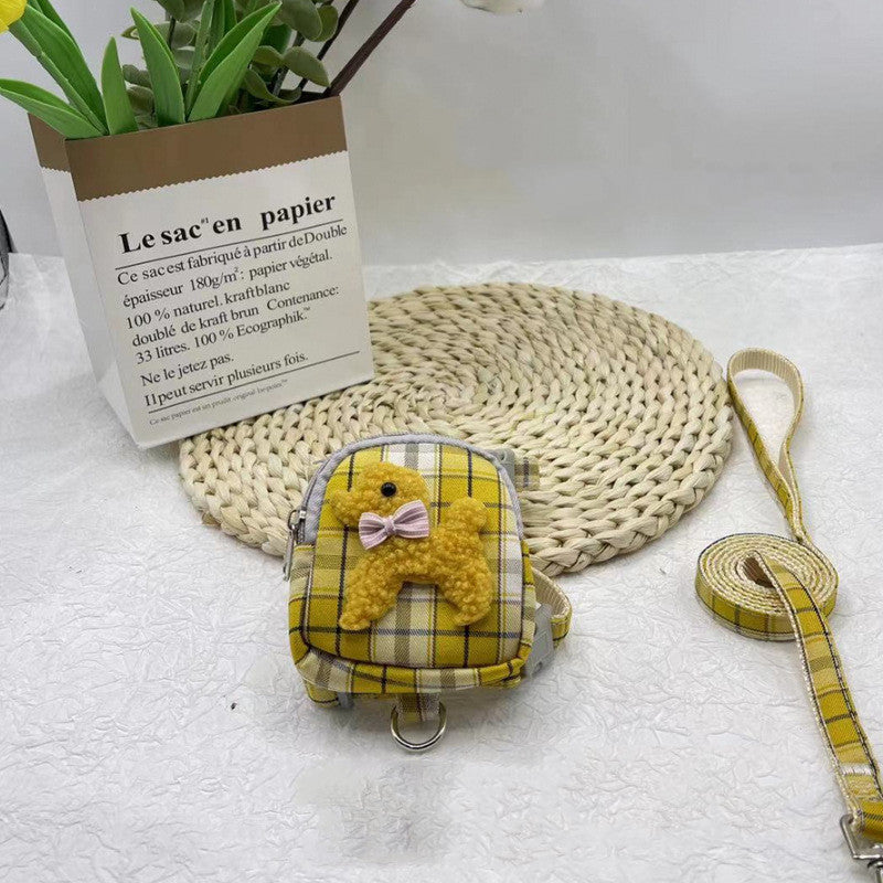 Mochila Mini con Osito de Peluche y Correa a Juego para Mascotas